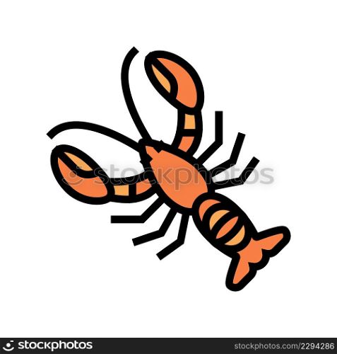 lobster seafood color icon vector. lobster seafood sign. isolated symbol illustration. lobster seafood color icon vector illustration