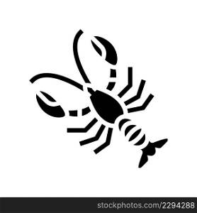 lobster seafood glyph icon vector. lobster seafood sign. isolated contour symbol black illustration. lobster seafood glyph icon vector illustration