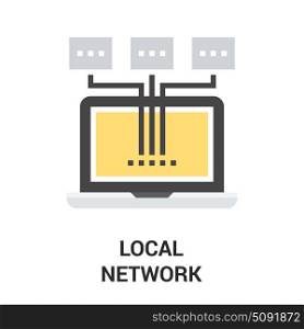 local area network. Modern flat vector illustration icon design concept. Icon for mobile and web graphics. Flat symbol, logo creative concept. Simple and clean flat pictogram, 64X64 pixel perfect