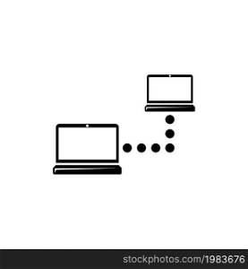 Local Computer Network, Lan Connect . Flat Vector Icon illustration. Simple black symbol on white background. Local Computer Network, Lan Connect sign design template for web and mobile UI element. Local Computer Network, Lan Connect Flat Vector Icon
