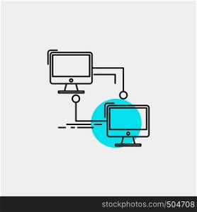 local, lan, connection, sync, computer Line Icon. Vector EPS10 Abstract Template background
