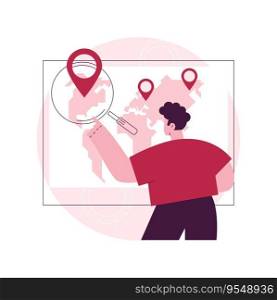 Local search optimization abstract concept vector illustration. Local SEO, geographical optimization, search engine targeting, narrow audience, targeted business promotion abstract metaphor.. Local search optimization abstract concept vector illustration.