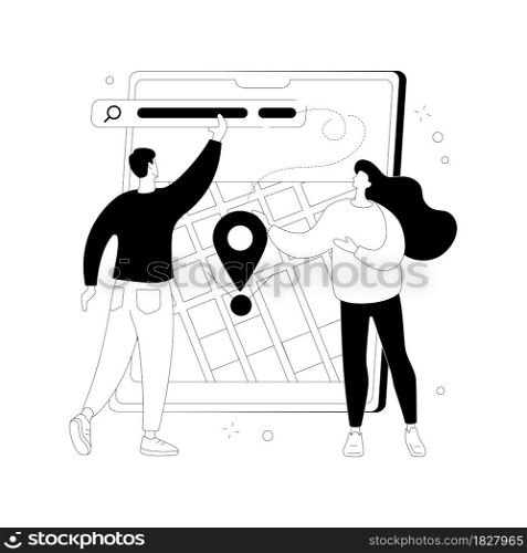 Local SEO abstract concept vector illustration. Local business strategy, website optimization professional service, targeted web search, page menu bar, UI element design abstract metaphor.. Local SEO abstract concept vector illustration.