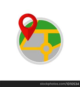 location and map flat style color icon, vector