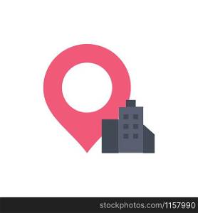 Location, Building, Hotel Flat Color Icon. Vector icon banner Template