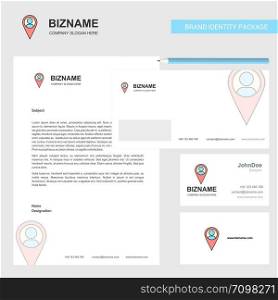 Location Business Letterhead, Envelope and visiting Card Design vector template
