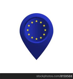 Location icon. EU national flag design. Vector abstract illustration.