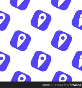 Location icon seamless pattern. Map pointer backdrop. GPS location symbol wallpaper. Flat vector illustration on white background. Location icon seamless pattern. Map pointer backdrop.