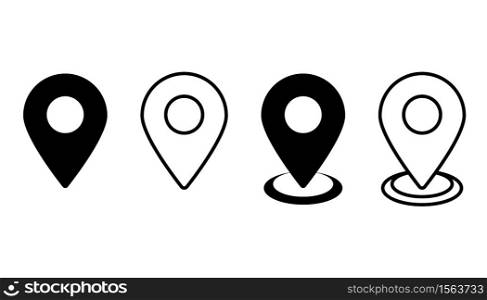 location icon vector. Set location pointer isolated on white background. Vector illustration eps10.. location icon vector. Set location pointer isolated on white background.