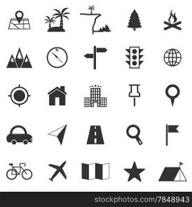 Location icons on white background, stock vector