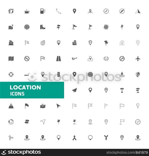 Location icons set vector