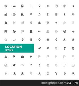 Location icons set vector