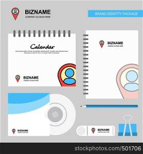 Location Logo, Calendar Template, CD Cover, Diary and USB Brand Stationary Package Design Vector Template