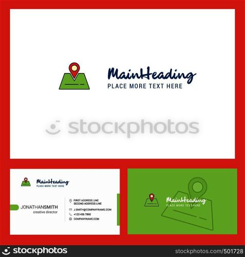 Location Logo design with Tagline & Front and Back Busienss Card Template. Vector Creative Design