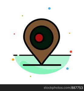 Location, Map, Bangladesh Abstract Flat Color Icon Template