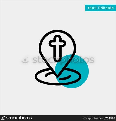 Location, Map, Easter, Pin turquoise highlight circle point Vector icon