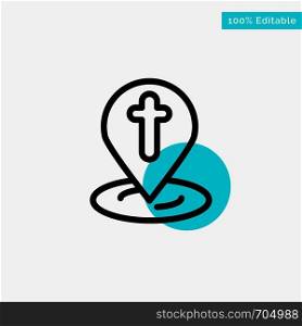 Location, Map, Easter, Pin turquoise highlight circle point Vector icon