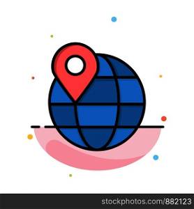 Location, Map, Globe, Internet Abstract Flat Color Icon Template
