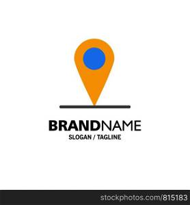 Location, Map, Interface Business Logo Template. Flat Color
