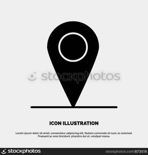 Location, Map, Interface solid Glyph Icon vector
