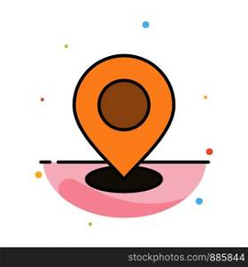 Location, Map, Mark, Marker, Pin, Place, Point, Pointer Abstract Flat Color Icon Template