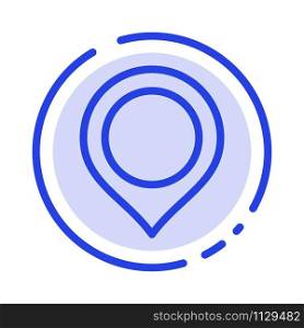 Location, Map, Marker, Mark Blue Dotted Line Line Icon