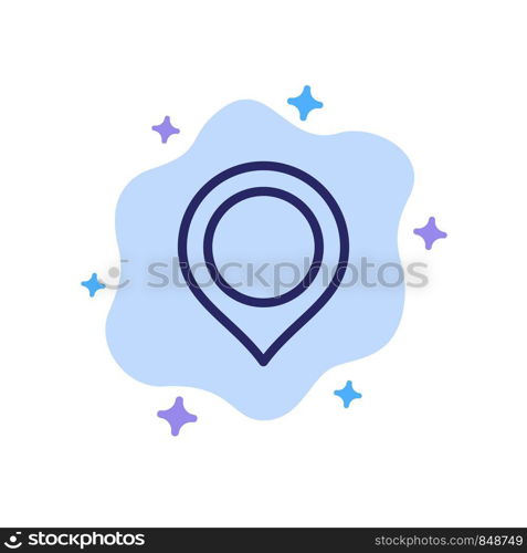Location, Map, Marker, Mark Blue Icon on Abstract Cloud Background