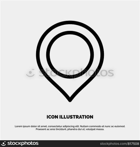 Location, Map, Marker, Mark Line Icon Vector