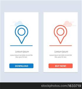 Location, Map, Marker, Pin  Blue and Red Download and Buy Now web Widget Card Template