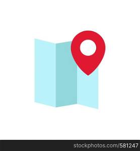 Location, Map, Marker, Pin Flat Color Icon. Vector icon banner Template