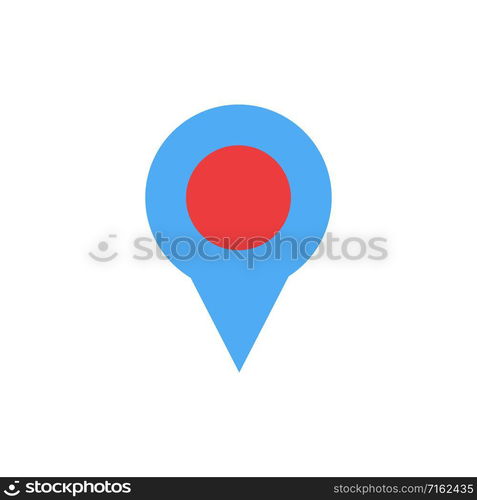 Location, Map, Marker, Pin Flat Color Icon. Vector icon banner Template