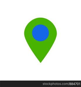 Location, Map, Marker, Pin Flat Color Icon. Vector icon banner Template
