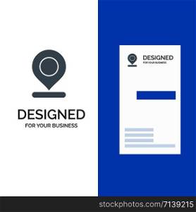 Location, Map, Marker, Pin Grey Logo Design and Business Card Template