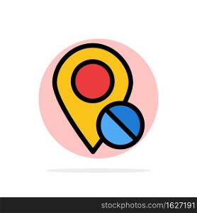 Location, Map, Marker, Pin, Medical Abstract Circle Background Flat color Icon