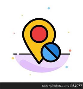 Location, Map, Marker, Pin, Medical Abstract Flat Color Icon Template