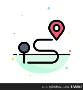 Location, Map, Navigation, Pin Abstract Flat Color Icon Template
