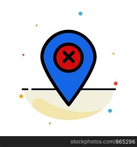 Location, Map, Navigation, Pin Abstract Flat Color Icon Template