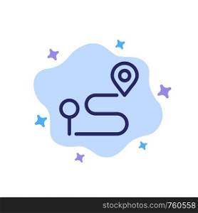 Location, Map, Navigation, Pin Blue Icon on Abstract Cloud Background