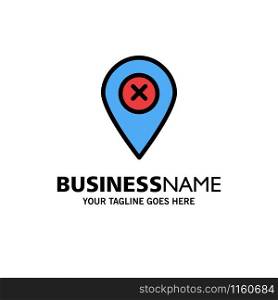 Location, Map, Navigation, Pin Business Logo Template. Flat Color