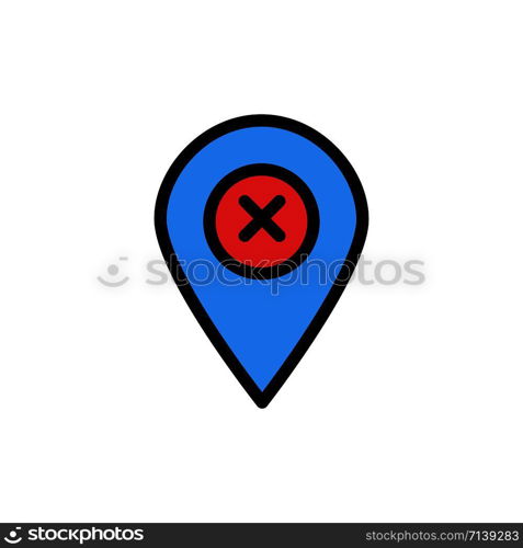 Location, Map, Navigation, Pin Flat Color Icon. Vector icon banner Template