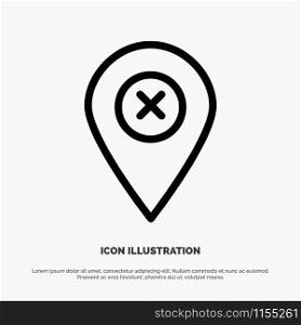Location, Map, Navigation, Pin Line Icon Vector