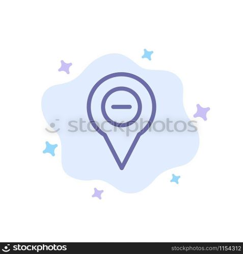 Location, Map, Navigation, Pin, minus Blue Icon on Abstract Cloud Background