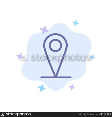 Location , Map, Pin Blue Icon on Abstract Cloud Background