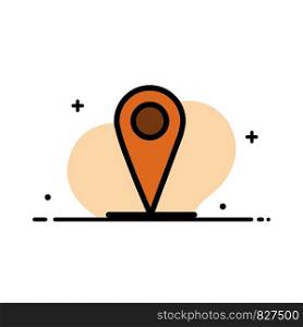 Location , Map, Pin Business Flat Line Filled Icon Vector Banner Template