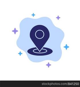 Location, Map, Pin, Hotel Blue Icon on Abstract Cloud Background