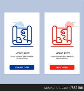 Location, Map, Pin, Point Blue and Red Download and Buy Now web Widget Card Template
