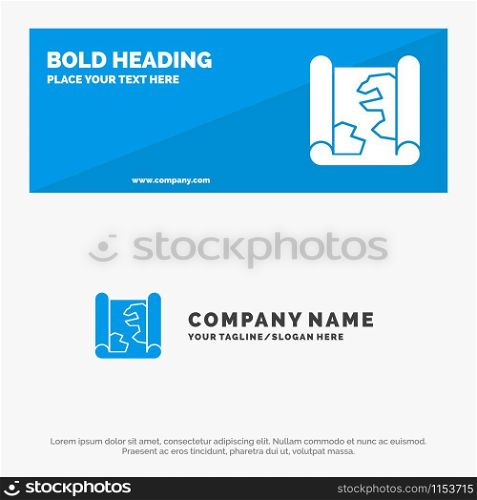 Location, Map, Pin, Point SOlid Icon Website Banner and Business Logo Template