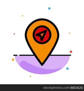 Location, Map, Pointer Abstract Flat Color Icon Template