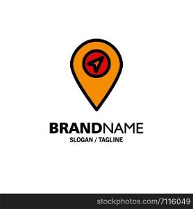 Location, Map, Pointer Business Logo Template. Flat Color