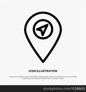 Location, Map, Pointer Line Icon Vector